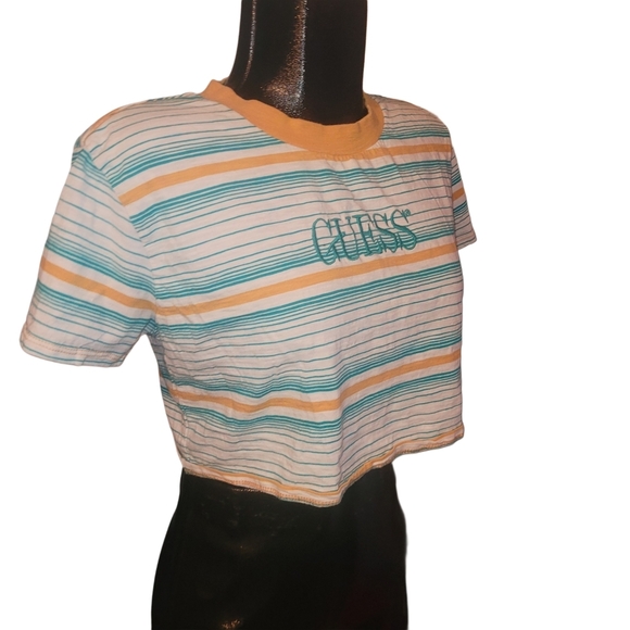 Guess Modern Retrovibe Striped Crop Top S - Picture 2 of 5